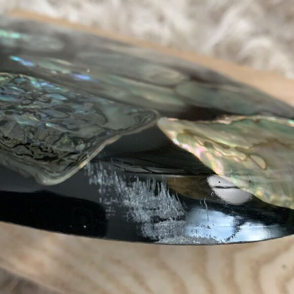 Vintage Abalone And Lucite Shell Trivet Hotplate Made By Wondermold Ind. - Picture 8 of 17